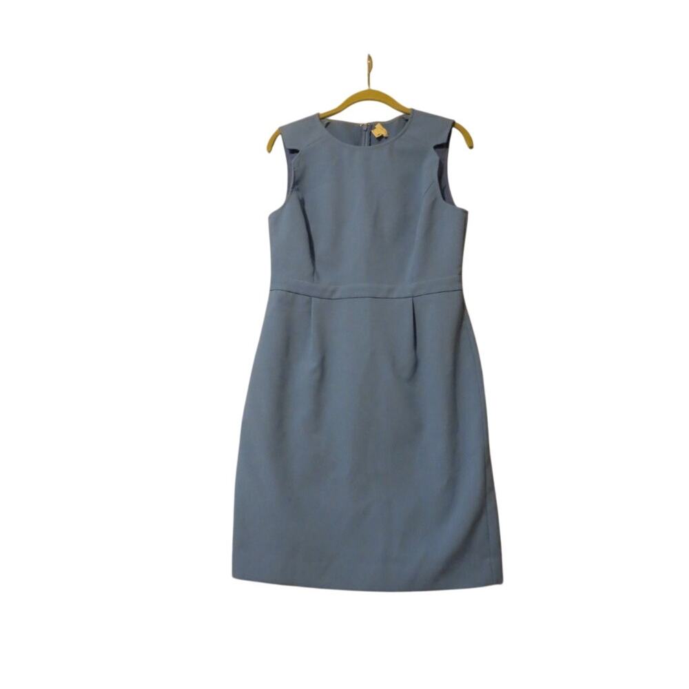 J.Crew Womens 10 Blue Sheath Dress Sleeveless Career Office Cocktail E0121